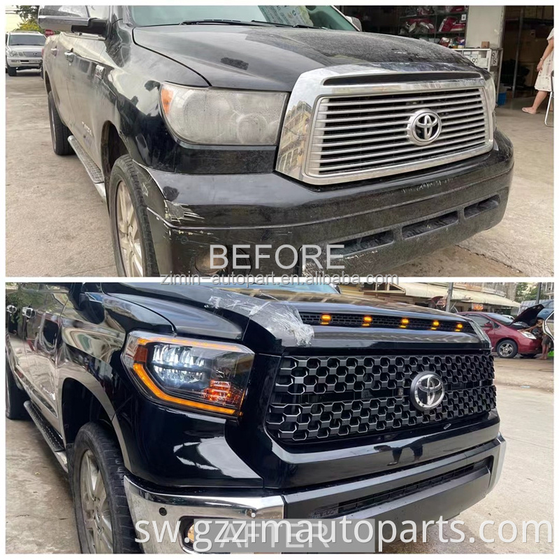 Gari mbele bumper facelift upana wa mwili wa mwili wa mwili kwa tundra2008-2013 kuboresha hadi 2014-2020